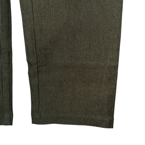 SOHO Apparel Ltd. Ladies Army Green Stretch Pants w/ Black Faux Leather Trim, 6! - Picture 4 of 5